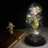 Rose galaxy en verre lumineuse