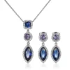 Collier et boucles d'oreilles en argent et pierre Zircon