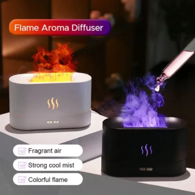 Diffuseur Arôme D'huile Ultrasonique Flamme 7 couleurs