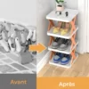 Étagère à chaussures en plastique pliante présentation