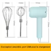 Mélangeur batteuse rechargeable Conception amovible