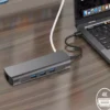 Hub station multiport 9 en 1 USB-C - branché au PC