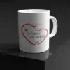Design Je t'aime dans cœur sur mug