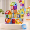 Blocs de construction colorés en forme de puzzle, idéaux pour stimuler la motricité fine et la créativité des jeunes enfants.