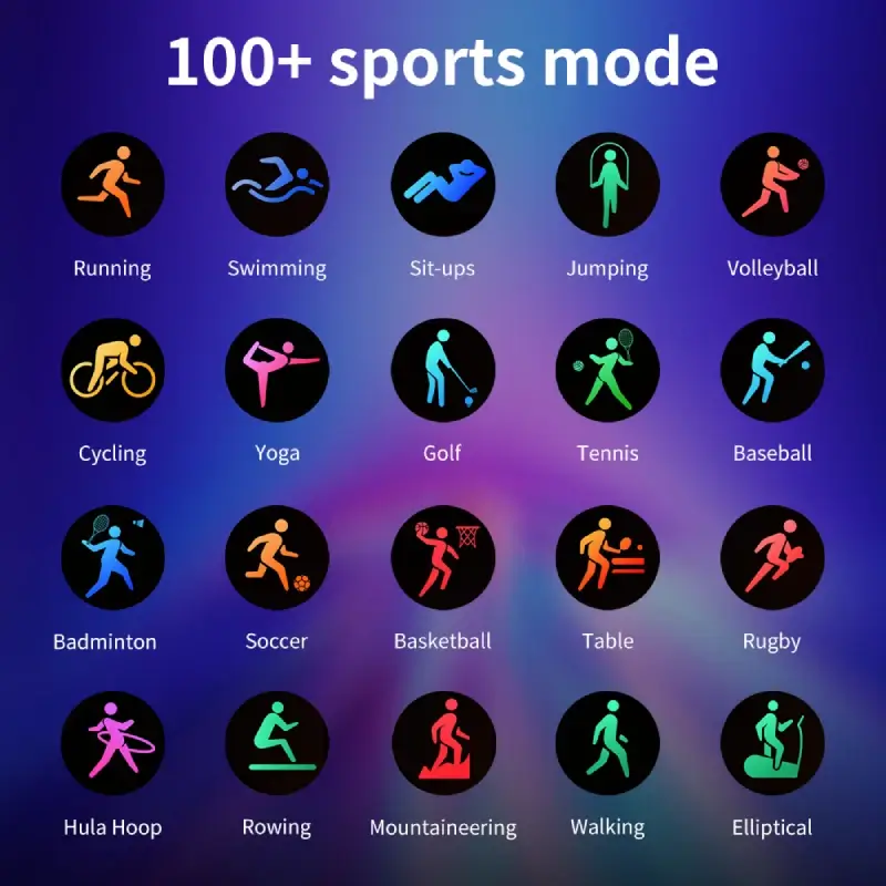 Montre GT5 Max avec plus de 100 modes sportifs intégrés — du running au yoga, en passant par le tennis, le basket ou la randonnée.