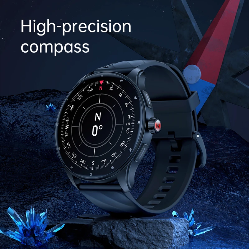 Montre GW5 Pro équipée d’une boussole haute précision, idéale pour la randonnée, le trekking ou les activités en plein air.