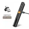 Pointeur laser de présentation avec double connectivité USB et Type-C, idéal pour recharger facilement sur tous vos appareils modernes.