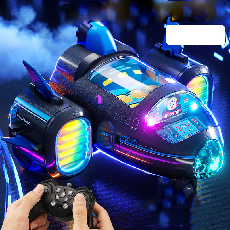 Voiture jouet fusée avion avec contrôle : manette classique ou bracelet gestuel — idéale pour jouer seul ou à plusieurs.