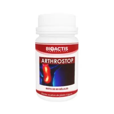 Arthrostop Bioactis : complément alimentaire naturel pour soutenir la santé des articulations — formulé avec des extraits de plantes traditionnelles, boîte de 60 gélules.