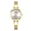 Montre femme Curren 9092, cadran argenté avec chiffres romains dorés, index strassés, lunette et bracelet en acier doré — design classique et raffiné pour un look féminin sophistiqué.