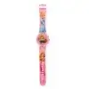 Montre électronique rose pour enfant avec motifs de princesses Disney (Cendrillon et Aurore), bracelet en silicone décoré et cadran digital lumineux — cadeau idéal pour les petites filles.
