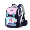 Sac cartable primaire fille imperméable bleu marine et rose avec motif sirène, sangle de poitrine et trousse assortie incluse — design ergonomique et ludique pour l'école élémentaire.